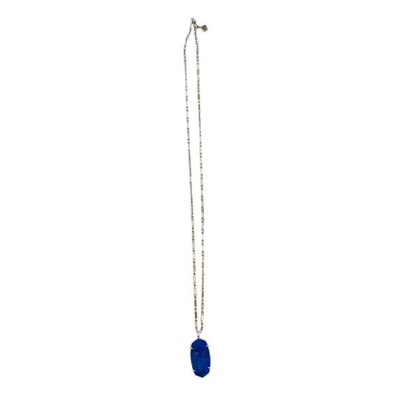 Kendra Scott Reid Faceted Gold Long Pendant Necklace in Cobalt Howlite - Picture 1 of 6